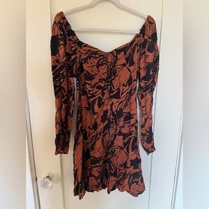 Brown and black mini dress